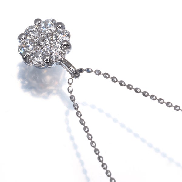 ダイヤ 0.50ct H&C フラワー  ネックレス Pt900/K18WG ソーティング