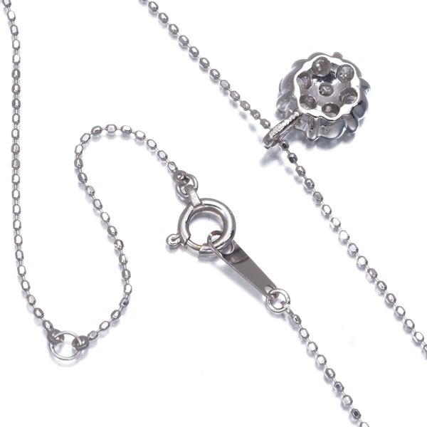 ダイヤ 0.50ct H&C フラワー  ネックレス Pt900/K18WG ソーティング