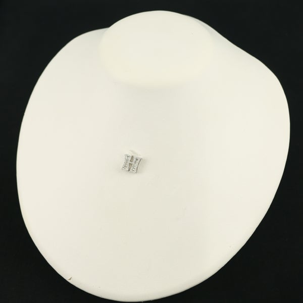 ダイヤ 0.30ct 2種カット イニシャル アルファベット H  ペンダントトップ K18WG 