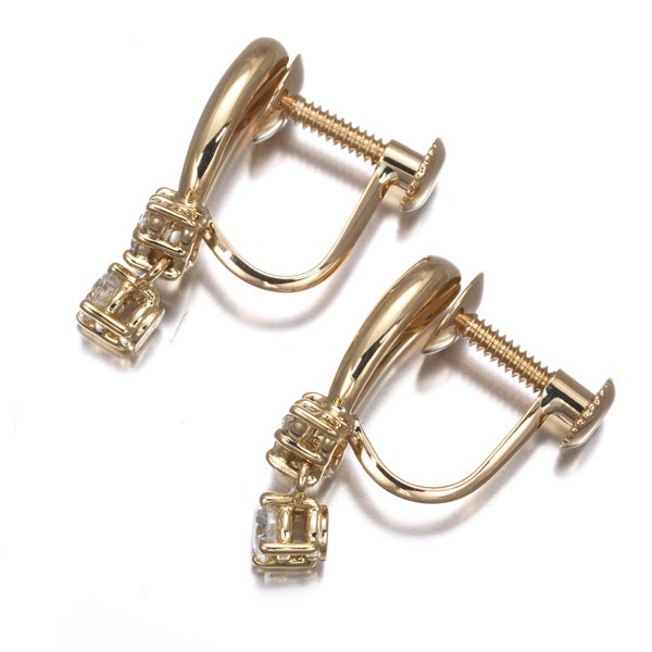 星の砂 イヤリング ダイヤ 0.18ct/0.18ct   K18YG 