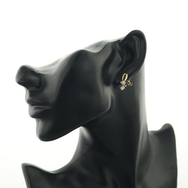 星の砂 イヤリング ダイヤ 0.18ct/0.18ct   K18YG 