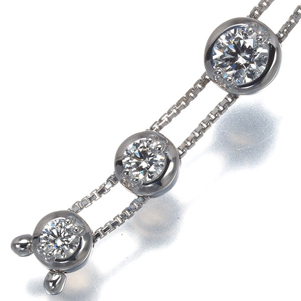 タサキ ネックレス ダイヤ 0.55ct トリロジー 3P K18WG 