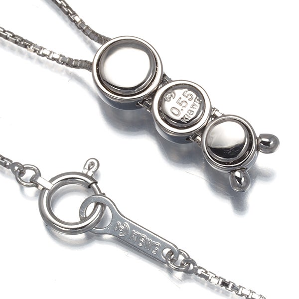 タサキ ネックレス ダイヤ 0.55ct トリロジー 3P K18WG 