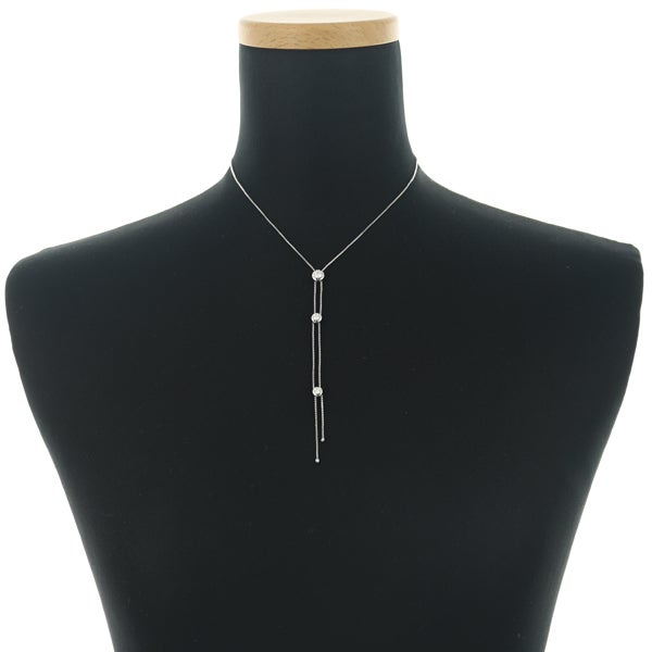 タサキ ネックレス ダイヤ 0.55ct トリロジー 3P K18WG 