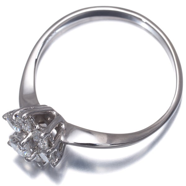 ダイヤ 0.51ct フラワー  リング K18WG 