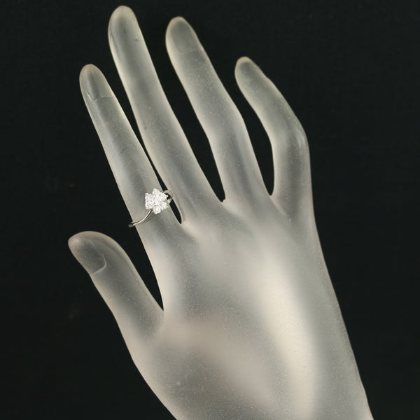 ダイヤ 0.51ct フラワー  リング K18WG 