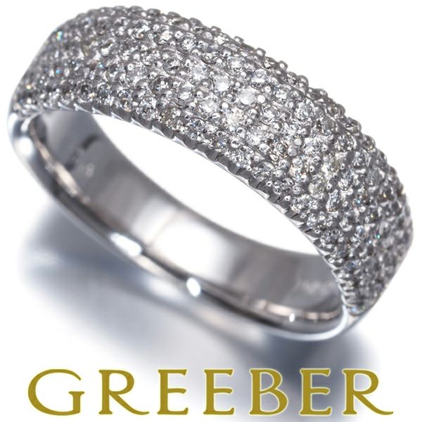 ダイヤ ダイヤモンド 0.57ct パヴェ リング K18WG 【中古】GENJ 大幅