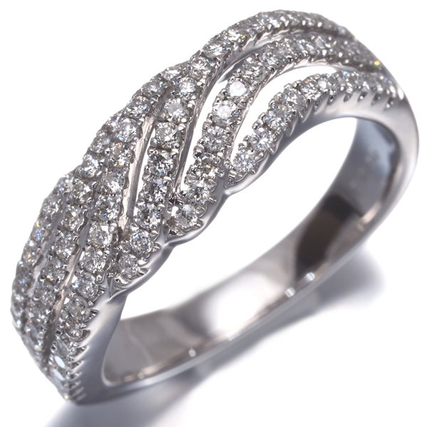 ダイヤ 0.50ct ウェーブ  リング K18WG 