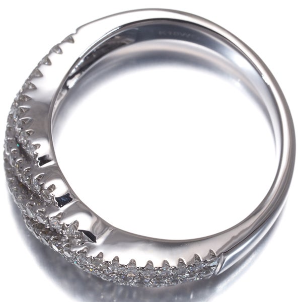 ダイヤ 0.50ct ウェーブ  リング K18WG 