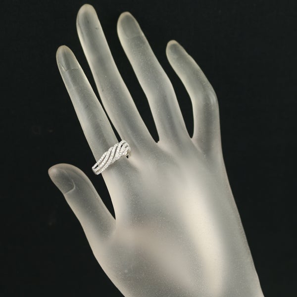 ダイヤ 0.50ct ウェーブ  リング K18WG 