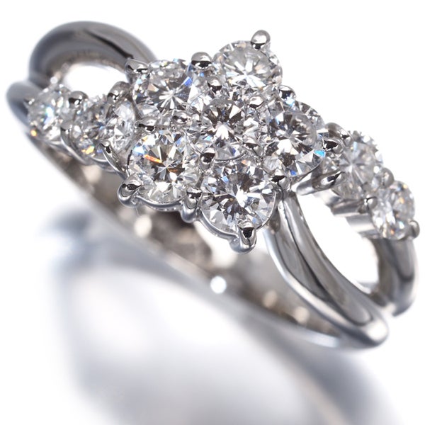 ダイヤ 1.01ct フラワー 10P  リング Pt900 