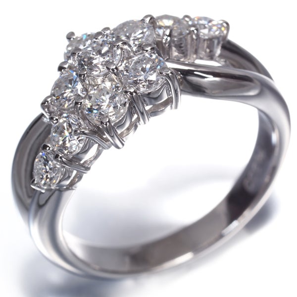 ダイヤ 1.01ct フラワー 10P  リング Pt900 