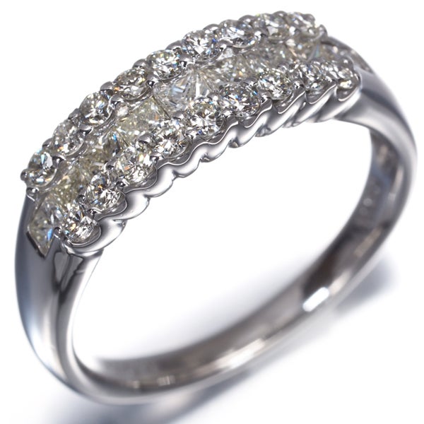 ダイヤ 1.00ct プリンセスカット 2種カット  リング Pt900 