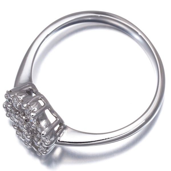 ダイヤ 0.50ct パヴェ フラワー  リング K18WG 