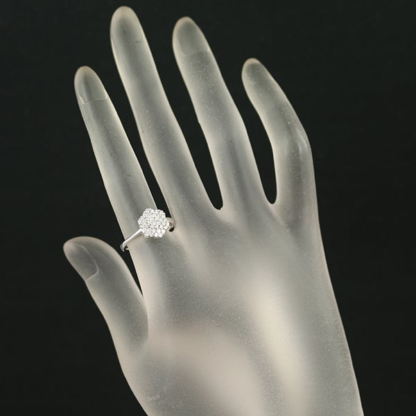 ダイヤ 0.50ct パヴェ フラワー  リング K18WG 