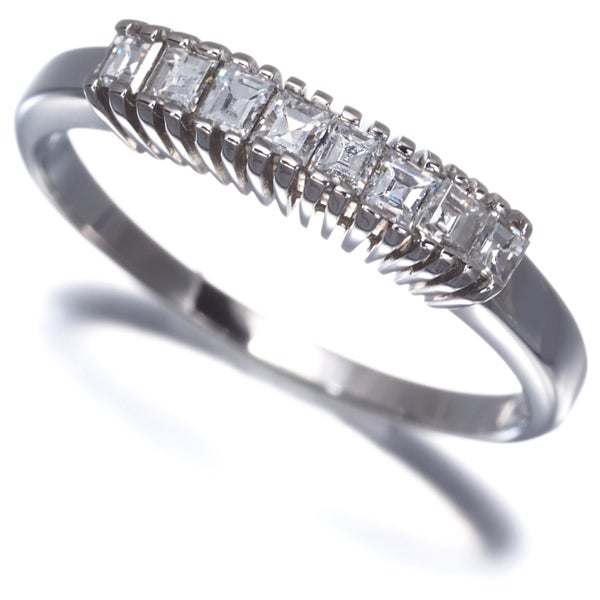 ダイヤ 0.26ct スクエアカット クラシック  リング Pt900 