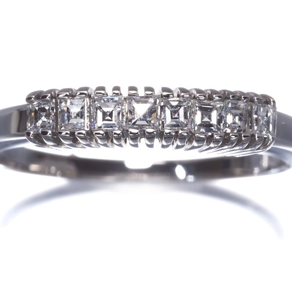 ダイヤ 0.26ct スクエアカット クラシック  リング Pt900 