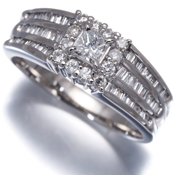 ダイヤ 0.19ct/0.60ct プリンセス テーパー 3種カット  リング Pt900 