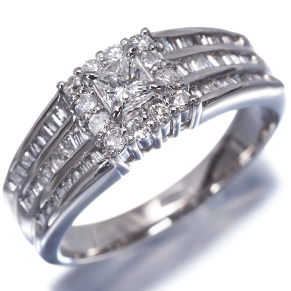 ダイヤ 0.19ct/0.60ct プリンセス テーパー 3種カット  リング Pt900 