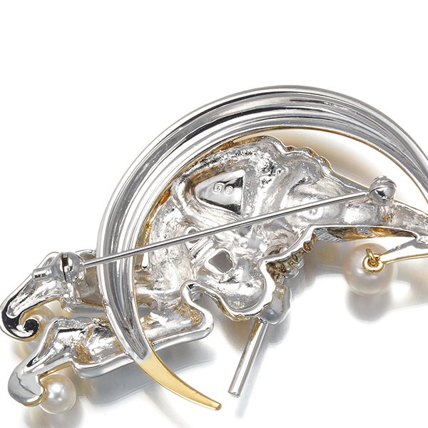 ミキモト ブローチ ベビーパール アコヤ真珠 3.1-5.8mm ピエロ  シルバー 