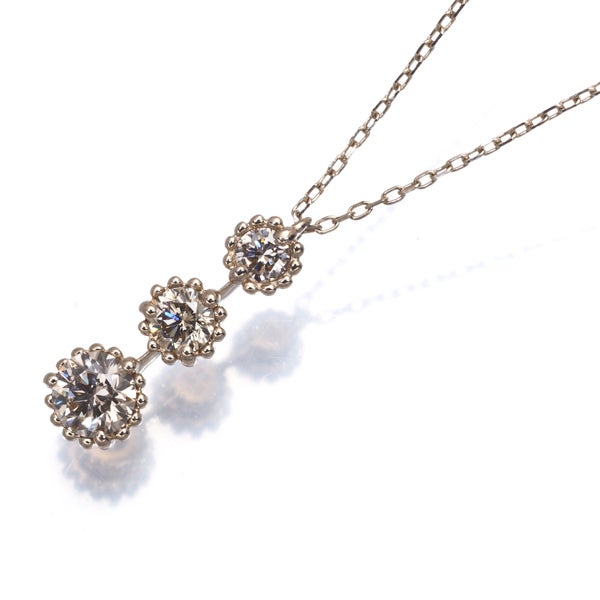 カシケイ ネックレス ダイヤ 0.40ct ミル  K18BG 