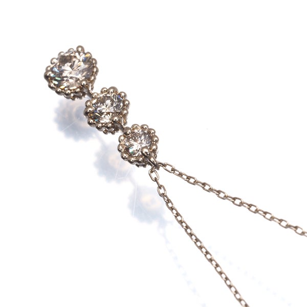 カシケイ ネックレス ダイヤ 0.40ct ミル  K18BG 