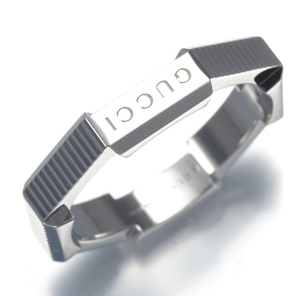 グッチ リング  リンクトゥラブ ストライプ 10号 K18WG 
