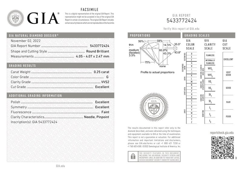 俄 リング ダイヤ 0.25ct G VVS2 3EX 月彩 13.5号 Pt950 鑑定書