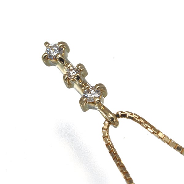 タサキ ネックレス ダイヤ 0.05ct  3P K18YG 