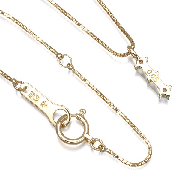 タサキ ネックレス ダイヤ 0.05ct  3P K18YG 