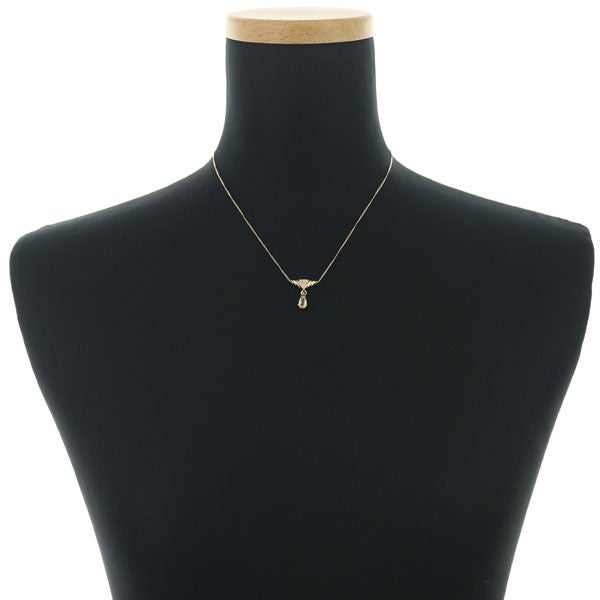 ウノアエレ ネックレス インペリアルトパーズ 0.69ct ダイヤ 0.05ct ペアシェイプカット K18YG 