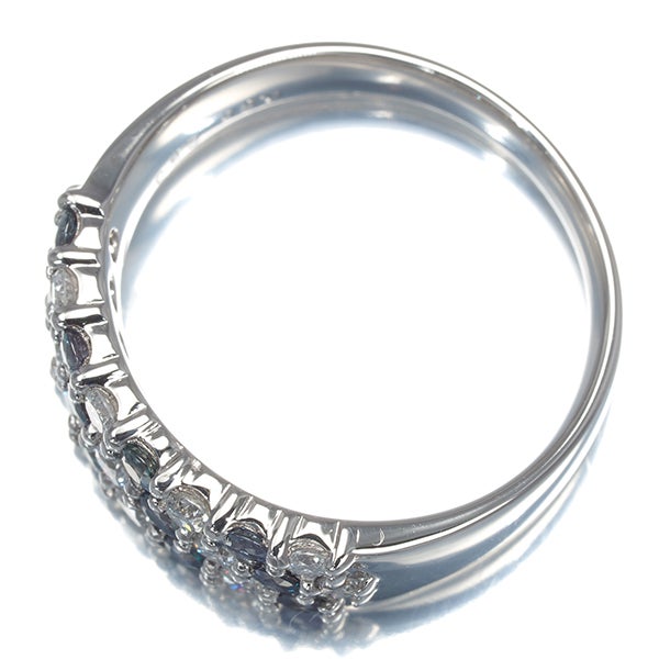 アレキサンドライト 0.58ct ダイヤ 0.50ct パヴェ  リング Pt900 ソーティング