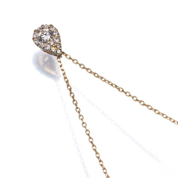 ヴァンドーム ネックレス ダイヤ 0.114ct/0.09ct ドロップオブガーランド パヴェ K18YG 