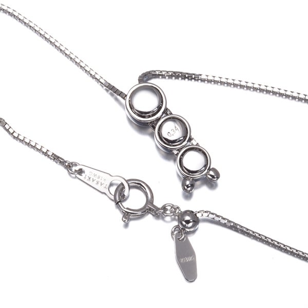 タサキ ネックレス ダイヤ 0.34ct トリロジー 3P K18WG 