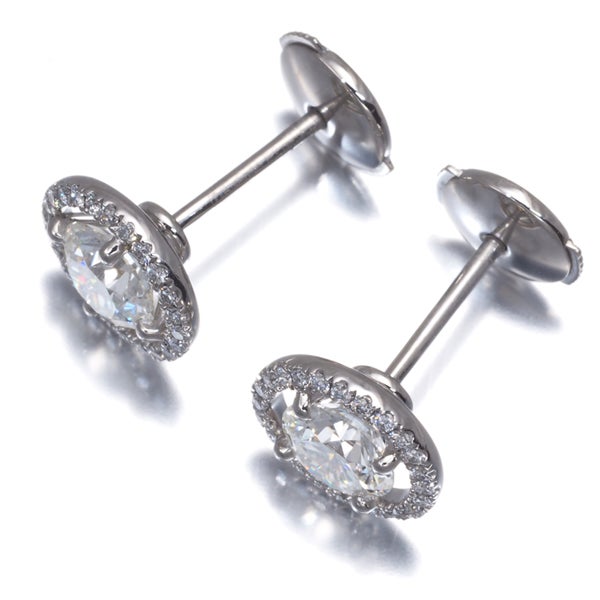 デビアス ピアス ダイヤ 0.50ct H SI2/0.50ct H SI1 オーラ Pt950 保/鑑