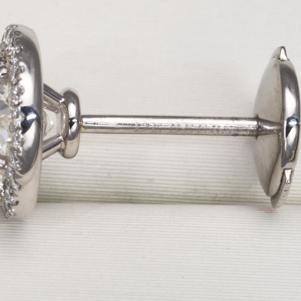 デビアス ピアス ダイヤ 0.50ct H SI2/0.50ct H SI1 オーラ Pt950 保/鑑