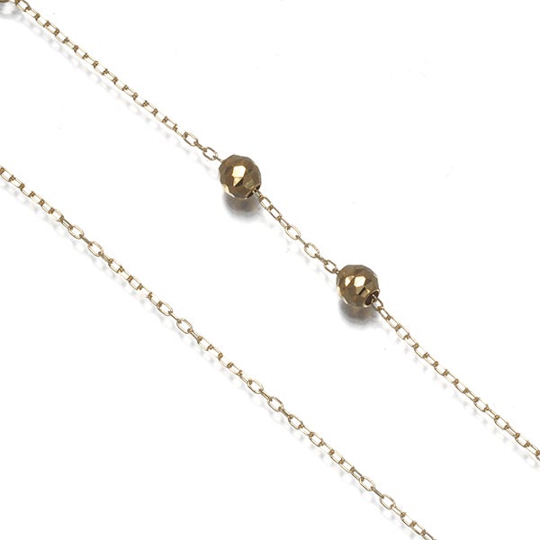 アズキ チェーンネックレス カットボール 60cm ロング K10YG 