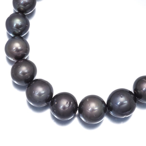 ミキモト ネックレス ブラックパール 黒蝶真珠 9.2-12.8mm   K18WG 