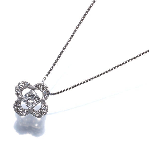 ダイヤ 0.187ct/0.12ct プリンセスカット 2種カット  ネックレス Pt950/Pt850 