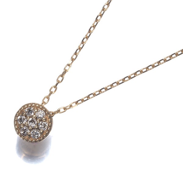 ダイヤ 0.07ct ミルグレイン サークル  ネックレス K18YG 
