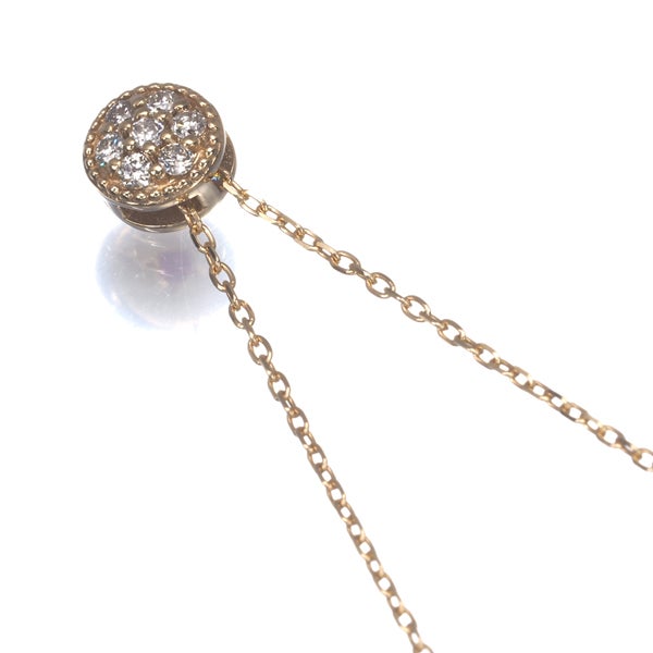ダイヤ 0.07ct ミルグレイン サークル  ネックレス K18YG 