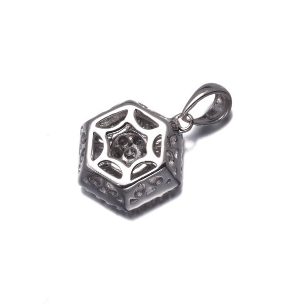 ダイヤ 0.32ct フラワー テーパー 2種カット  ペンダントトップ K18WG 