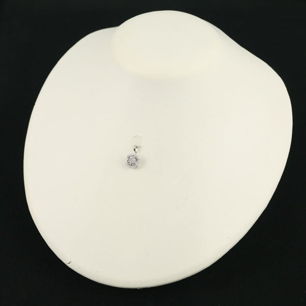ダイヤ 0.32ct フラワー テーパー 2種カット  ペンダントトップ K18WG 