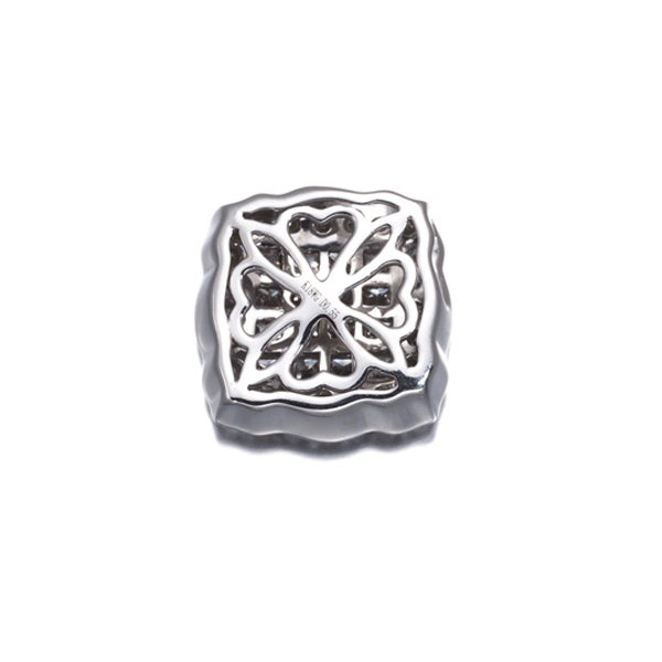 ダイヤ 0.55ct プリンセス 2種カット ミステリーセッティング ペンダントトップ K18WG 