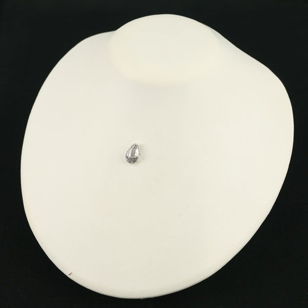 ダイヤ 0.20ct テーパーカット ドロップ  ペンダントトップ K18WG 