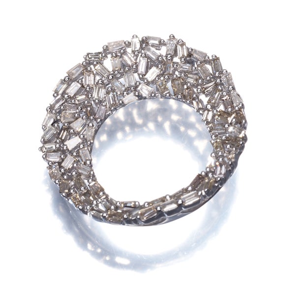 ダイヤ 0.55ct テーパーカット サークル  ペンダントトップ K18WG 