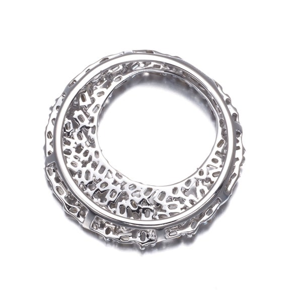 ダイヤ 0.55ct テーパーカット サークル  ペンダントトップ K18WG 