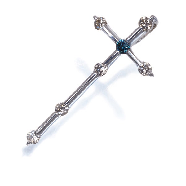 ダイヤ 0.25ct クロス  ペンダントトップ K18WG 