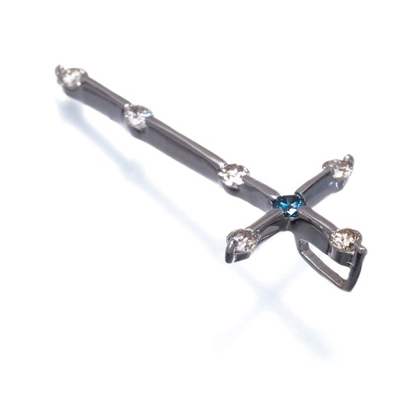 ダイヤ 0.25ct クロス  ペンダントトップ K18WG 