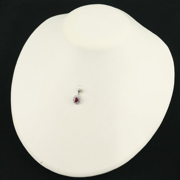 ルビー 0.59ct  ダイヤ　0.27ct クラシック  ペンダントトップ Pt900 